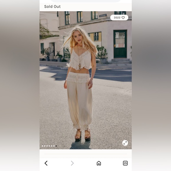 Free People Lynden Set Yellow Lace Detail - Picture 8 of 9